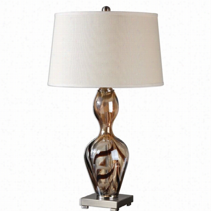 Uttermost Traslucido Glass Lamp In Warm Amber