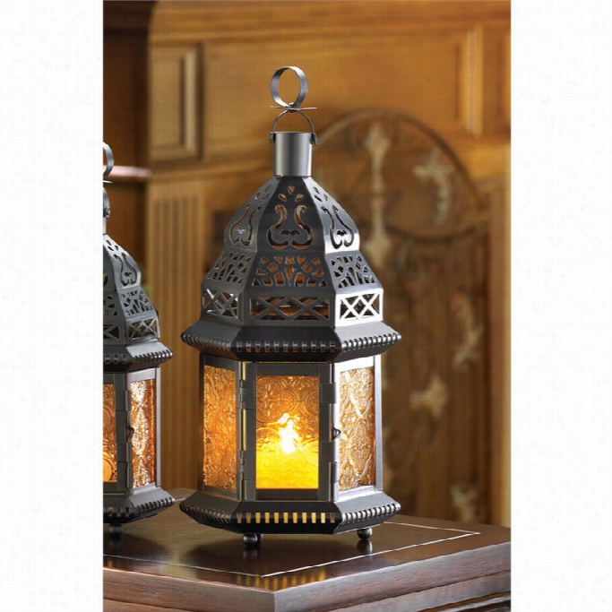 Zingz And Thing Zlarge Glass Moroccan Lantern In Yellow