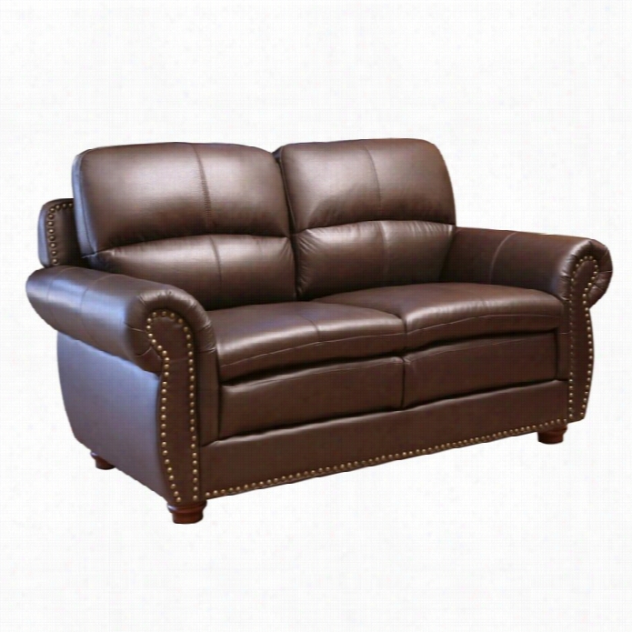 Abybson Living Har Rison Leather Loveseat In Brown