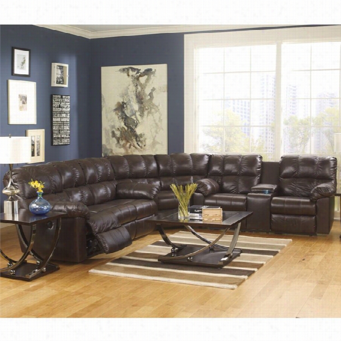 Ashley Furniture Kennard 3 Piece Leather Power Reclining Secctional