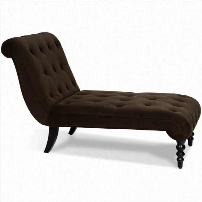 Avenu Six Curves Tufed Chaise  Lounge-chocolate Velvet