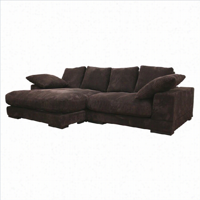 Baxton Stuio Panos Sectional Couch I N Dark Broen
