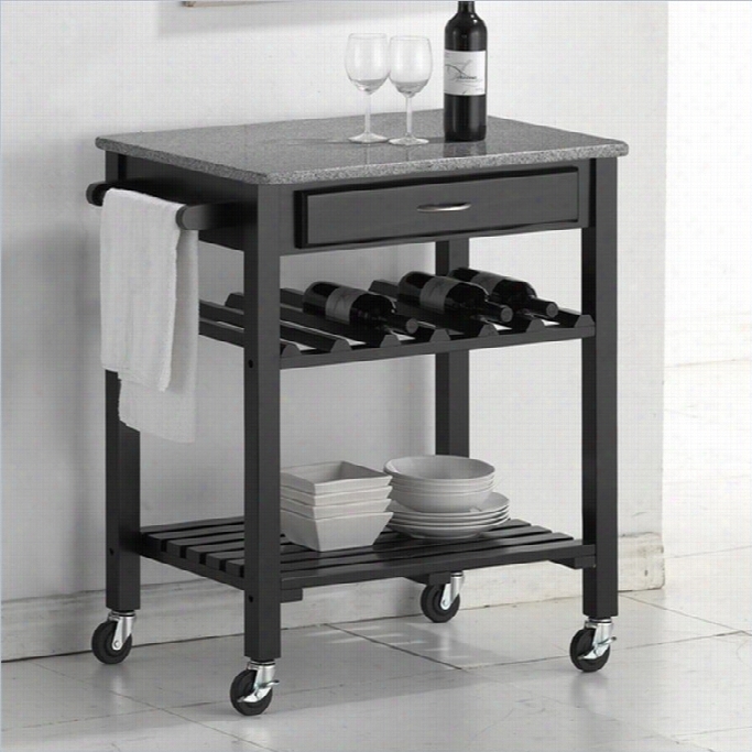 Baxton Studio Quebec Wheeled Kitchen Cart In Gray