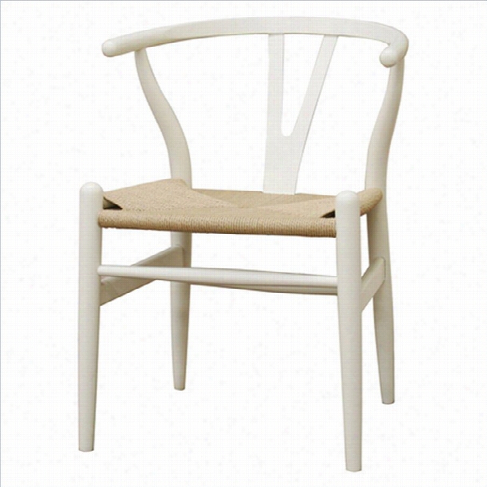 Baxton Sstudio Wishbone Y Dining Chair In White (ser Of 2)