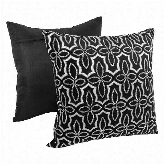 Blazing Needles 20 Inch Moroccan Throw Pillows In Black (set Of 2)