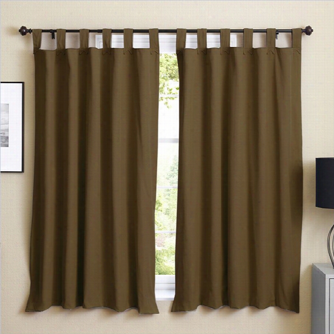 Blazinng Needles Twill Curtain Panles In Chocolate And Toffee (swt Of 2)