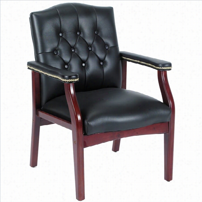 Superintendent Office Products Tradifionak Tufted Style Guest Chairwith Wood Frame-oxblood