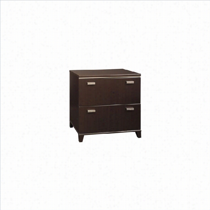 Bush Tuxedo 2 Drawer Lateral Toothed  Cabinet In Darkness Moc Ha Cherry