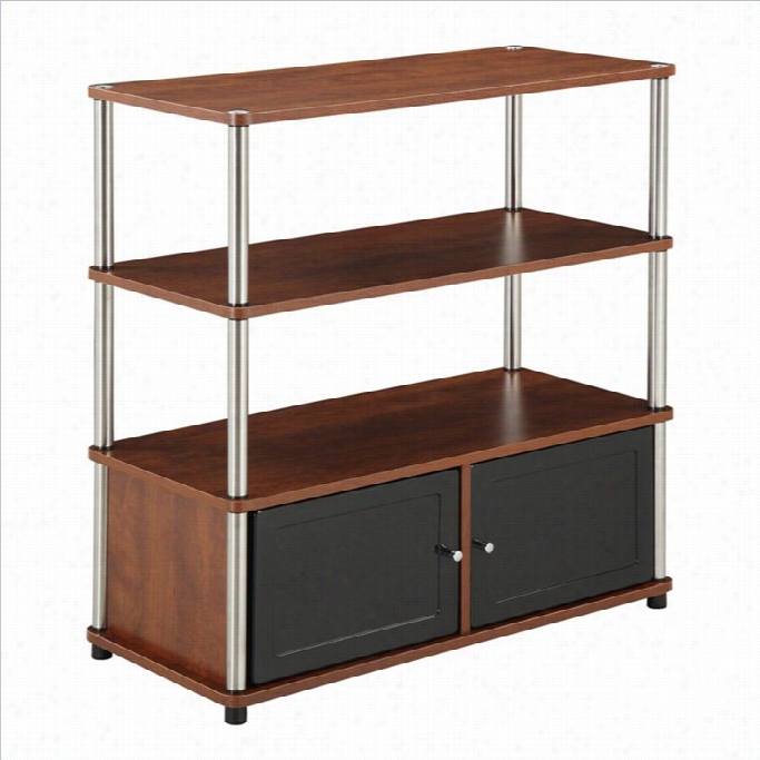 Convenience Concepts Designs2go  34 3 Tier Highboy Tv Stand In Cherry