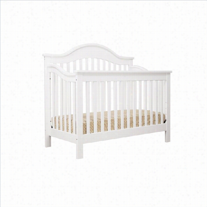 Davinci Jayden 4-in-1 Convertible Wood Enclose  In White With Mattress