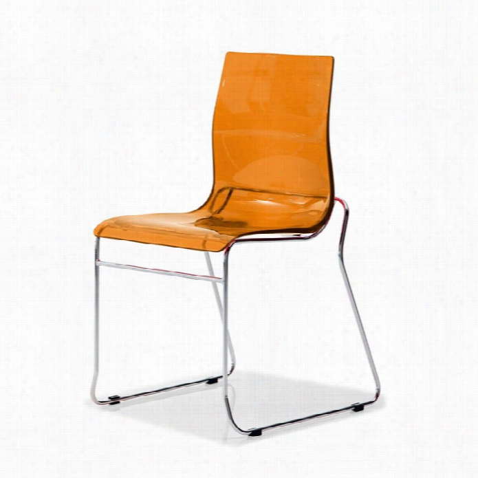 Domitalia Gel-t Stackable Dining Chair  In Transparent Orange