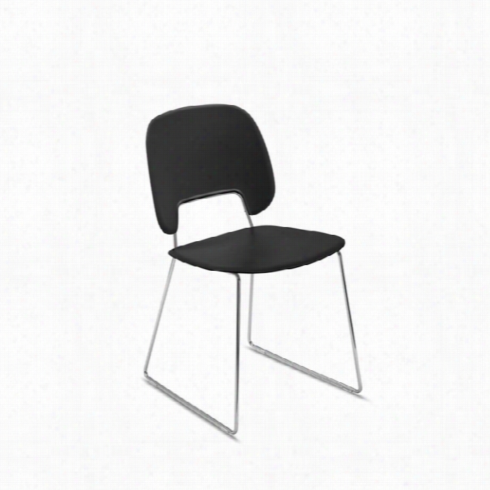 Domitalia Traffic 18.5 X 21.25 Stacking Chair In Black And Chrome