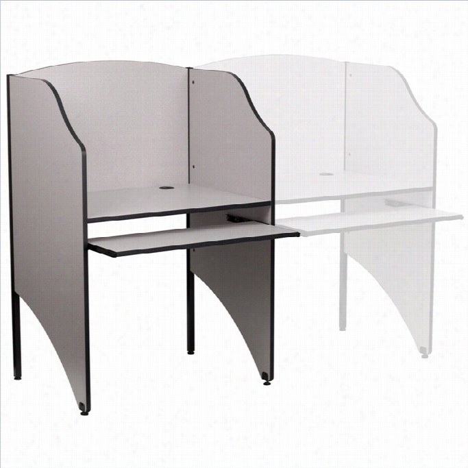 Flash Furniture Starter Study Carrel In Nebula Grey