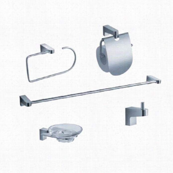 Fresca Generoso 5 Part Bathroom Accessory Set In Chromee