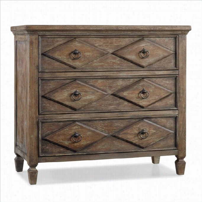 Hooker Furniturerhpsody 3-drawer D Iamond Accent Chesy In Rustic Walnutt