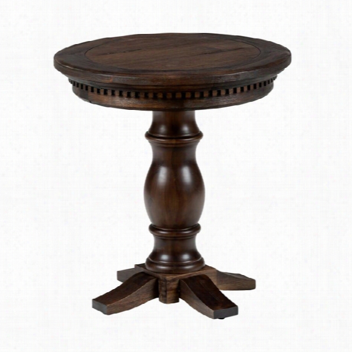 Jofran Geneva Hills Round Accent Table Ni Brown