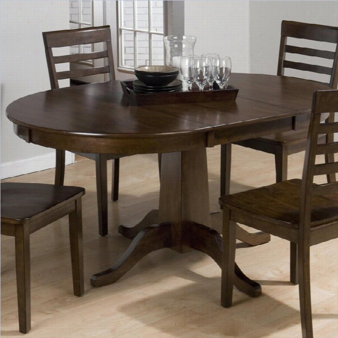 Jofrwn R Ound To Oval Dining Table In Taylor Cherry