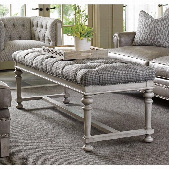 Lexington Oyster Bay Bellport Tufted  Fabric Bench In Millstone