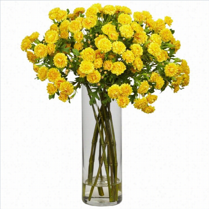 Nearly Natural Language Of Japan Silk Flower Arrangement In Yellow