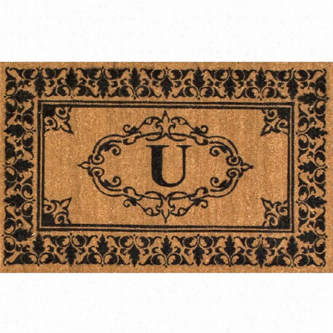 Nuloom 2' 6 X 4' Letter U Doormat Rug In Epistle U