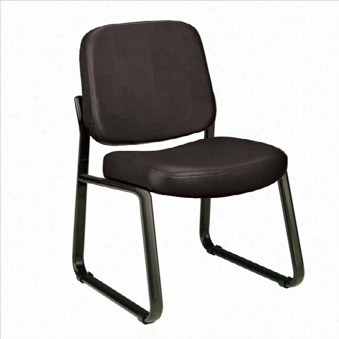 Ofm Armless Vinyl Recepiton Chair In Black