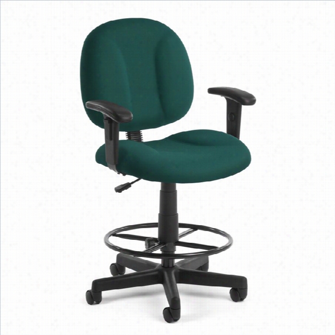 Ofm Comfort Series Spuefdrafting Office Chair With Arms And Drafting Outfit In Teal