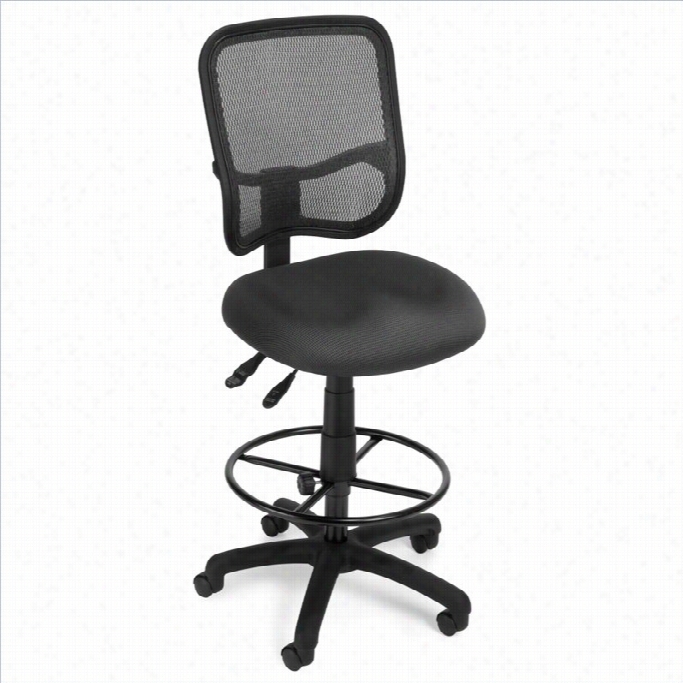 Ofm Mesh Comforrtseries Ergonomci Lesson Drafting Chair With Draftin Kit In Gray