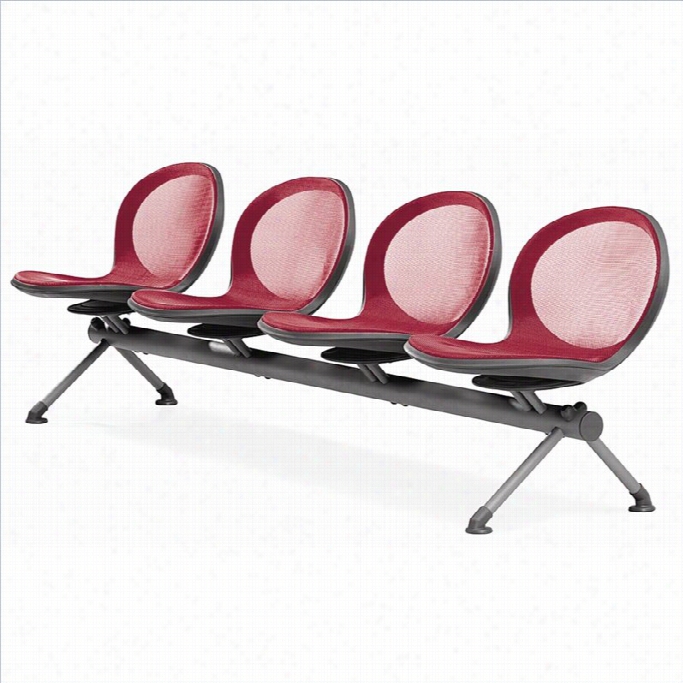 Ofm Net Ea Mguest Chair With 4 Seats In Red