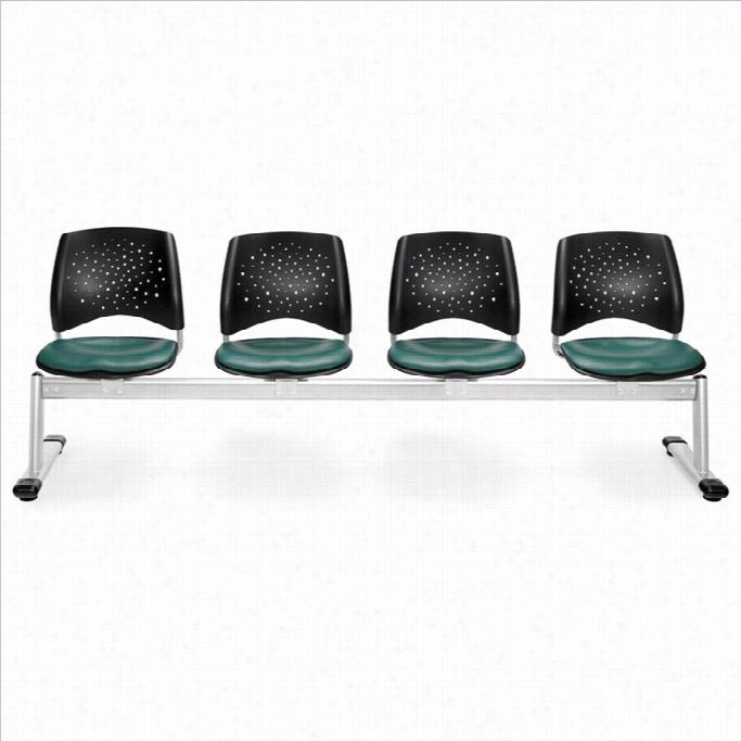 Ofm Star 4 Beam Seating Vinyl Seats In Teal