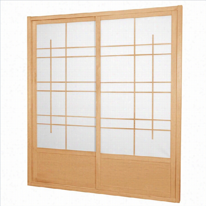 Oriental 7' Eudes Shoji Sliding Door Kit Double Side In Natural