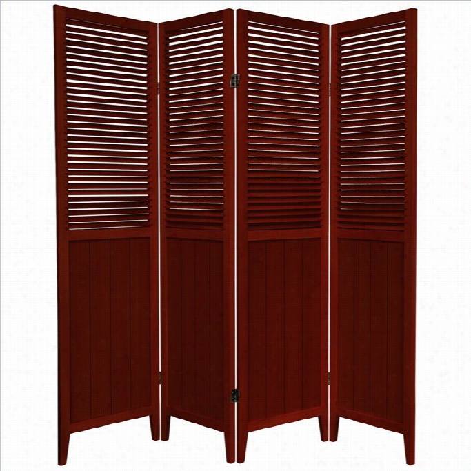 Oriental Beadboard 4 Array Room Divider In Rosewood