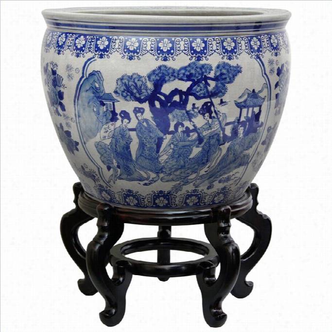 Oriental Furniture 16 Ladies Fishbowl I Bluee And Pure