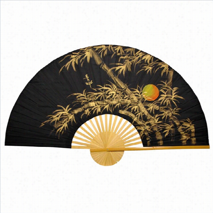 Oriental Furniture Moon Wall An Decor In Black And Gold-width 40