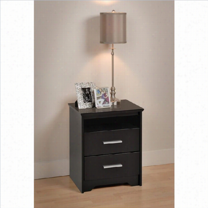 Prepac Coal Harbo Rtall 2 Drawer Nightstand In Black Finish