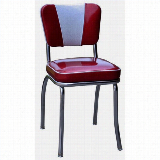 Richardson Seating Retro 1950s V-back Diner Dining Cahir In Glitter Spark Red And Glitter Silver
