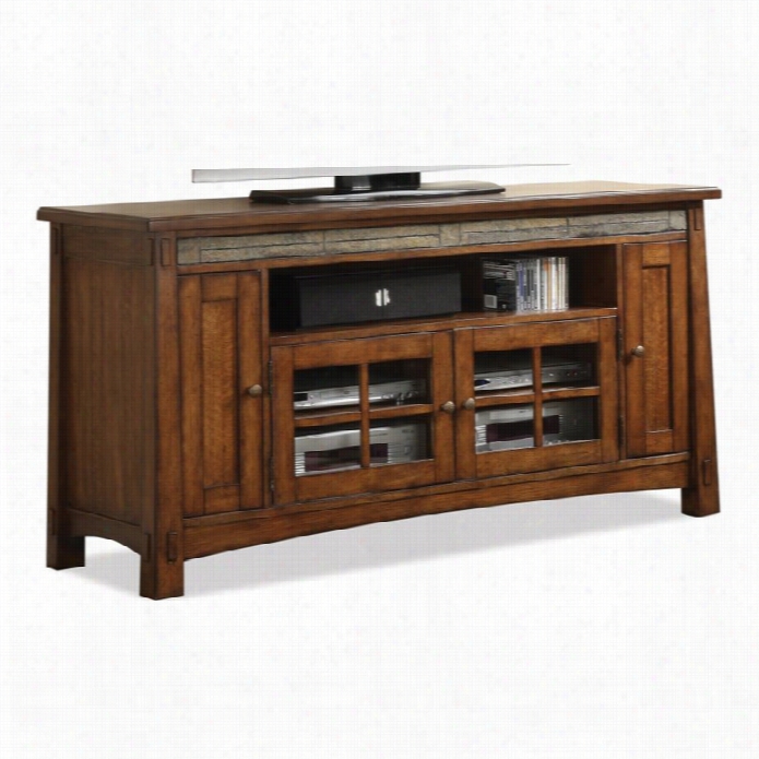 Riverside Furniture  Craftsman Home 62 Inch Tv Stand In Americana Oak