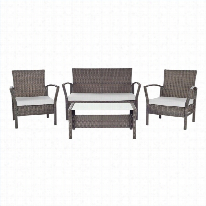 Safavieh Avaron Waterproof Outdoor Set In Brown And Grey (4 Pc)