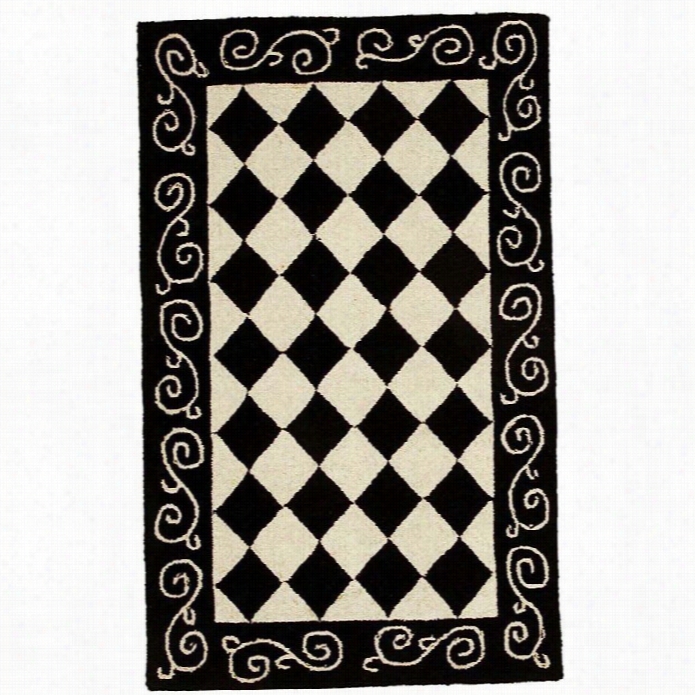 Safavieeh Chelsea Runner Rug In Black / Ivory