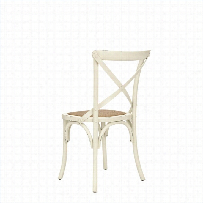 Safavieh Logan X Oak Dining Chair In Antique White (set Of 2)