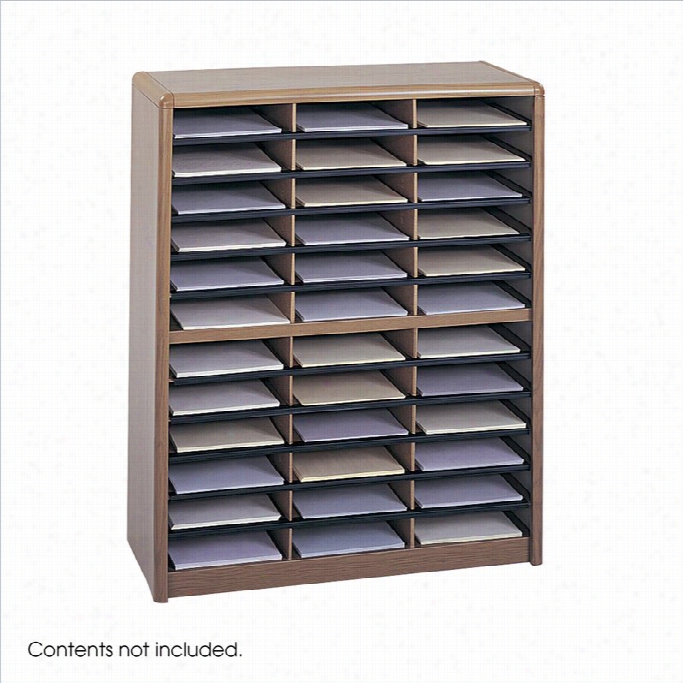 Safco 36 Compartment Value Sorter Metal Smooth Organizer In Medium Oak