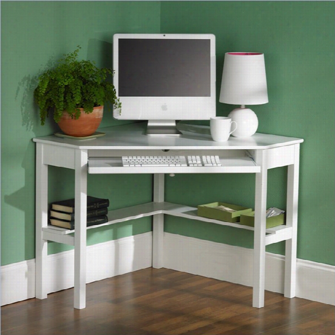 Southern Enterprises Alexander Corner Computer Desk In White