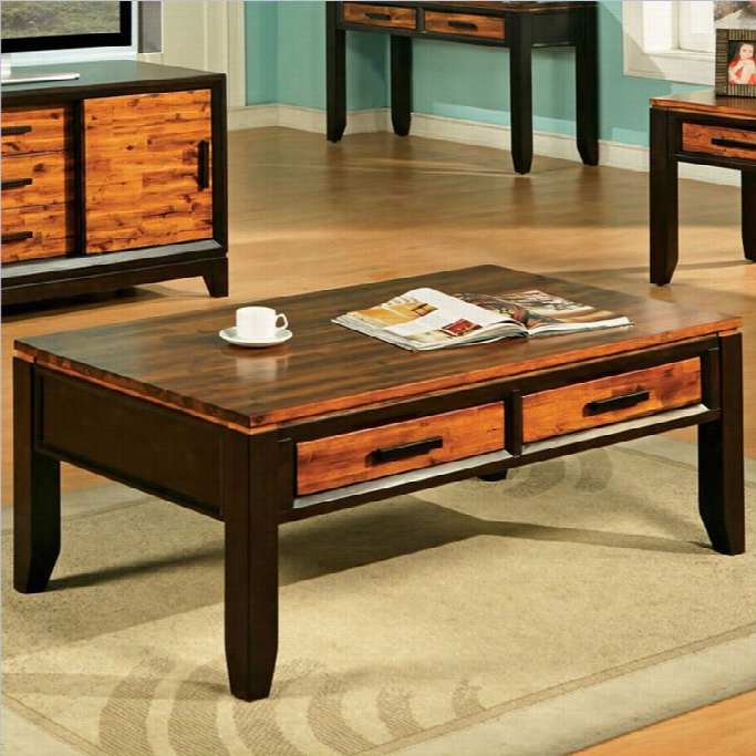 Steve White Company Aaco Rectangular Wood Top Coffee Table In Espr Esso