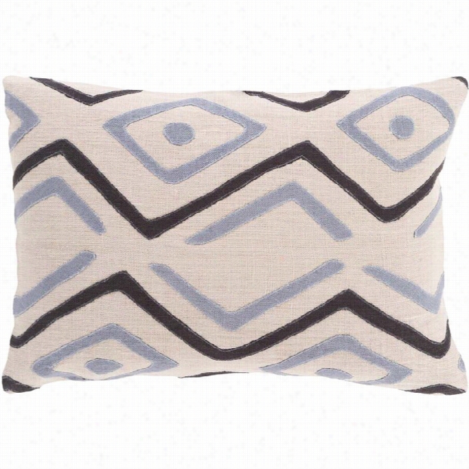 Surya Nairobi Down Fill 13 X 19 Pillow In Black And Gray