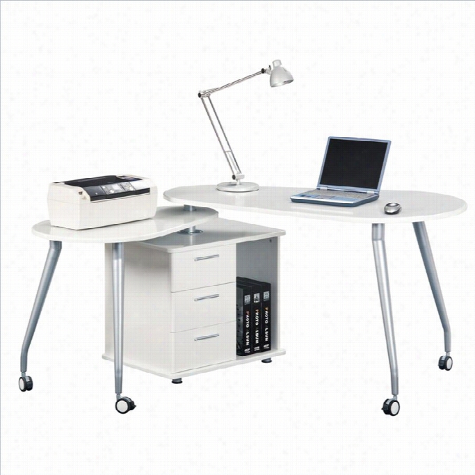 Techni Mmogili Computer Desk In White