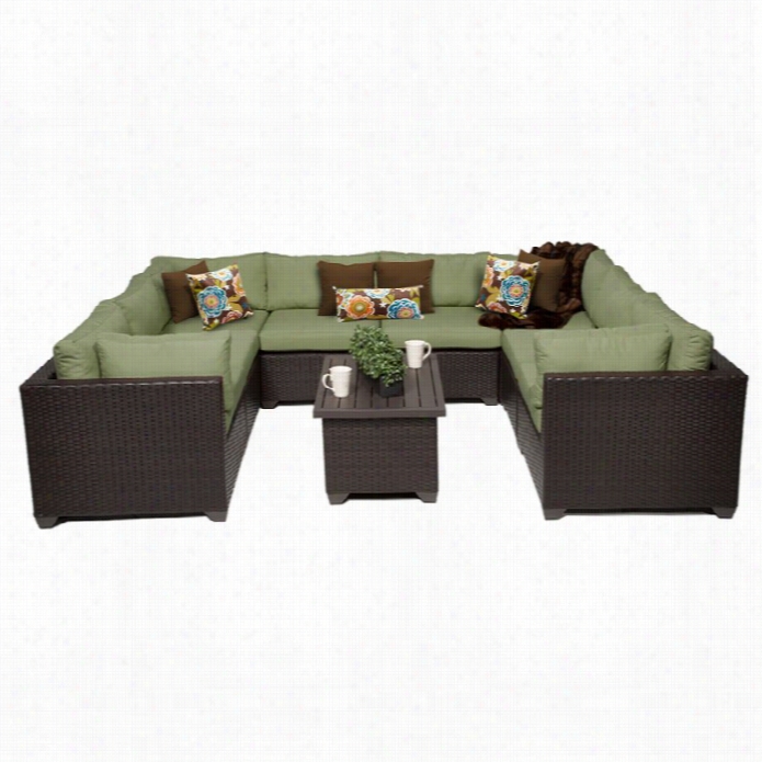 Tkc Belle 9 Drama Outdoor Wicker Sofa Set In Cilantro