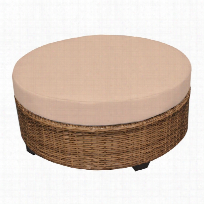 Tkc Laguna Exterior Wicker Round Coffee Index In Wheat