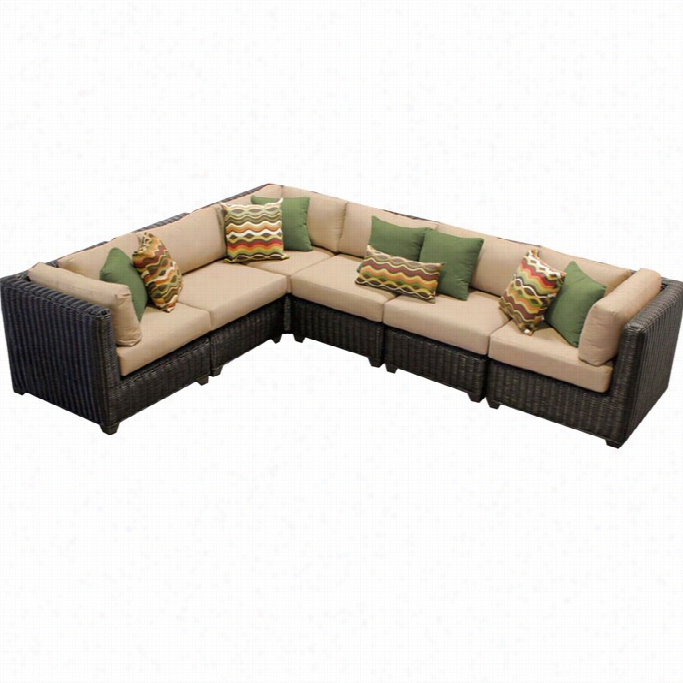 Tkc Venice 6 Piece Outdoor Wicker Sofa Set In Whheat