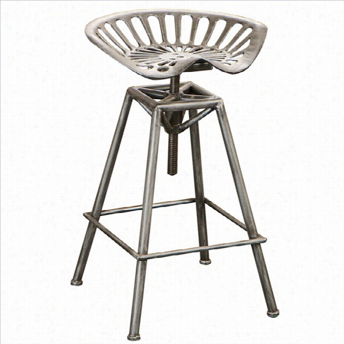 Trent Home  26 Lawrence Bar  Stool In Brushed Silver