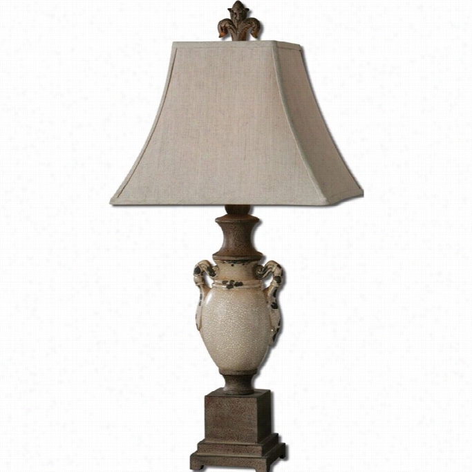 Uttermost Francavilla Ceramic Tabl Elamp In Distressed Invory