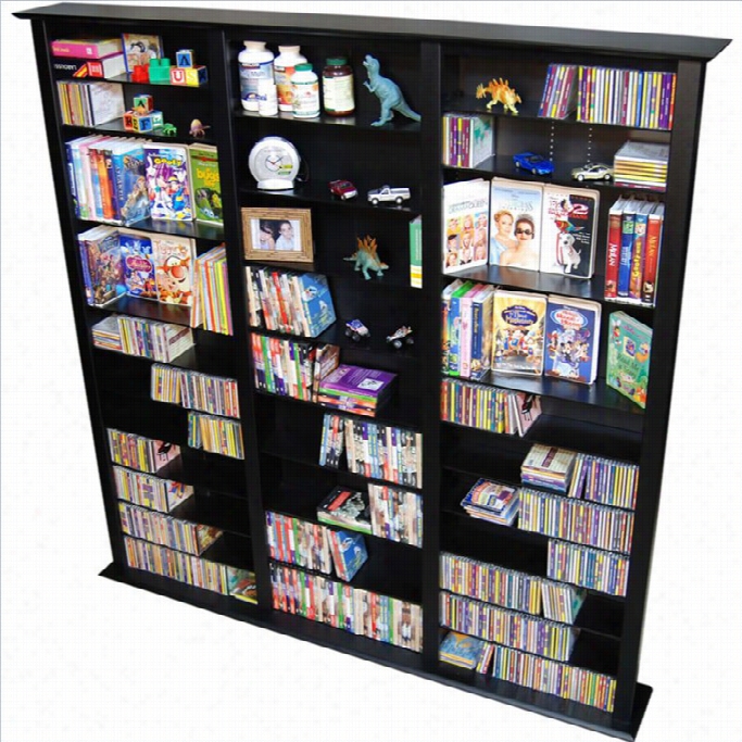 Venture Hfoizon Triple 76 Taklcd Dvd Wall Media Storage Rack-cherry